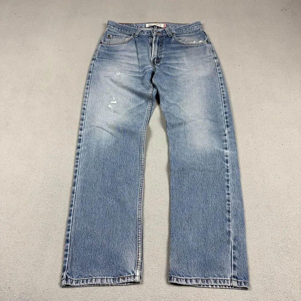 Levis 505 Jeans 32x32 Men's Regular Fit Light Wash Distressed Faded Denim